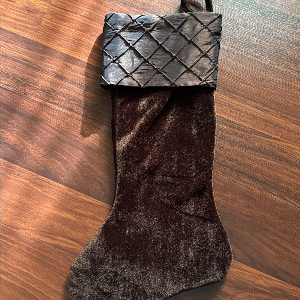Elegant Brown Velvet Christmas Stocking
